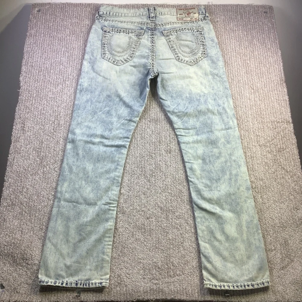 True‎ Religion Ricky Super QT NF Relaxed Straight Jeans Light Wash 36 x 32.5 NWT